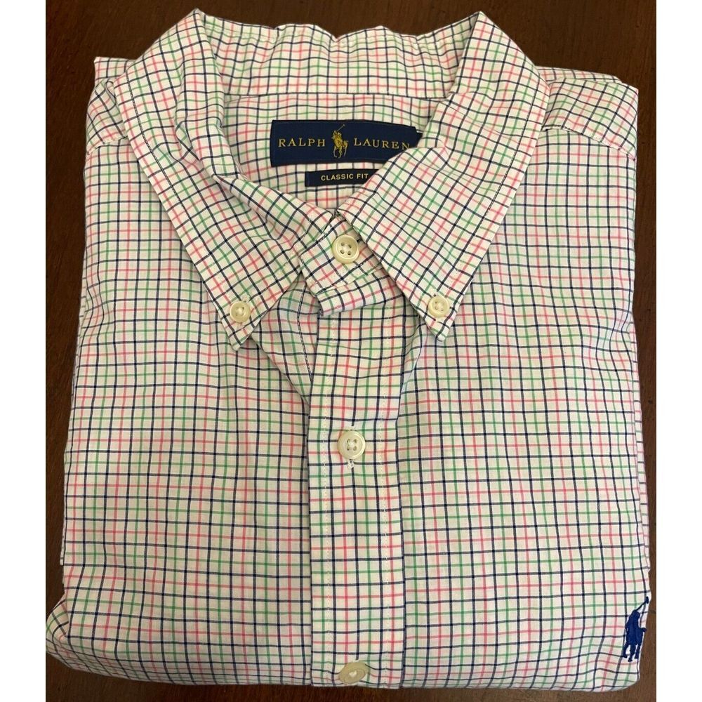 Polo Ralph Lauren Classic Fit Button Up Long Sleeve Shirt Mens XL Multicolor - Picture 8 of 9